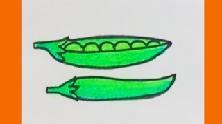 How To Draw Peas Step By Stepeasy Peas Drawingvegetable Drawing