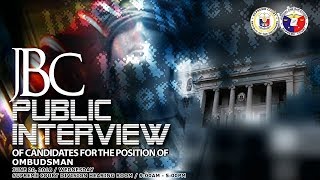 JBC Public Panel Interview for the position of Ombudsman on June 20, 2018.
