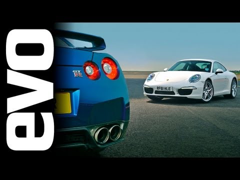 Tiff Needell evo track battle Nissan GTR vs Porsche 911 Carrera S