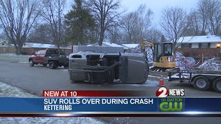 SUV rolls over during crash