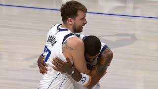 Kyrie & Luka share a moment after the win vs Rockets ❤️