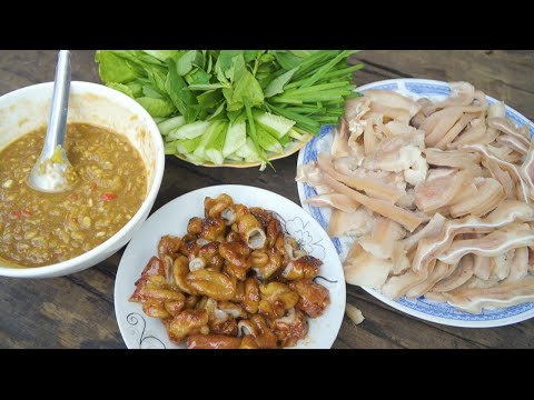 Ruột Heo Khìa Nước Dừa, Tai Heo Chấm Mắm Nêm | Nét Quê #238