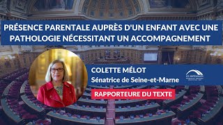 Mélot Présence Parentale Auprès Dun Enfant Malade - Rapporteure Commission Des Affaires Sociales