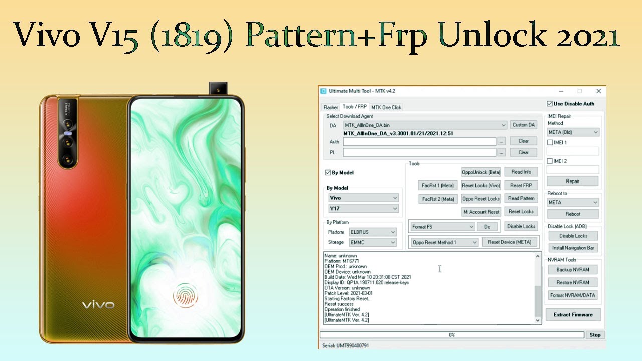 Vivo V15 Pattern+Frp Unlock Umt Dongle 2021 Vivo V15 Pattern+Frp Unlock Umt Dongle 2021
