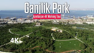 A Peaceful Walk In Ganjlik Park, Baku Cloudy Day 4K Scenic Video No Music, No Talk