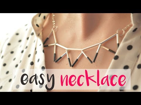 DIY How to make easy necklaces at home, beautiful handctaft - YouTube
