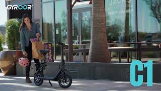 Gyroor C1 Electric Scooter With Seat & Carry Basket