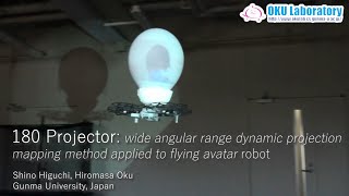 180 projector: wide angular range projection mapping method applied to flying avatar robot