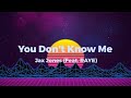 You Don't Know Me - Jax Jones (Feat. RAYE) | Lyrics Video (Clean Version)