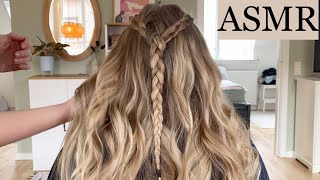 Asmr Relaxing Hair Play With Friend Hair Styling, Spraying, Braids, Hair Curling, No Talking