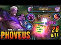 26 Kills!! Phoveus Best Build and Emblem, Almost SAVAGE!! - Build Top 1 Global Phoveus ~ MLBB