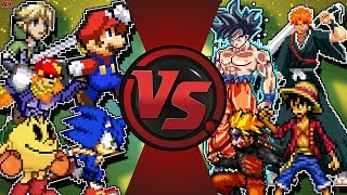 SUPER SMASH BROS ULTIMATE vs JUMP FORCE (Link, Mario, Sonic vs Goku, Naruto, Luffy & More) Animation
