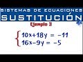 Sistemas de ecuaciones lineales 2x2 | Método de Sustitución | Ejemplo 3