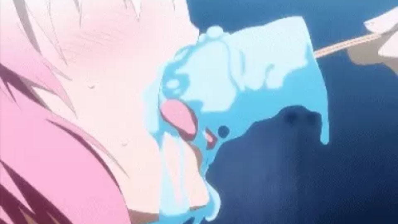 Licking water