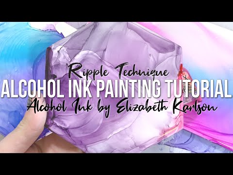 ALCOHOL INK TUTORIAL | Ripple Technique | Paint with Me | Elizabeth Karlson