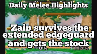 Daily Melee Highlights: Zain survives the extended edgeguard and gets the stock Daily Melee Highlights: Zain survives the extended edgeguard and gets the stock
