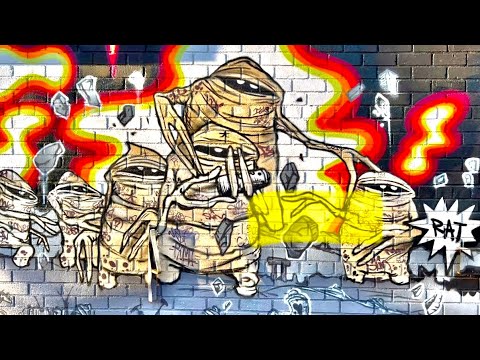 AIN CLAN Swarms a Street Spot in Brooklyn NY.
