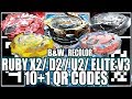 10+1 QR CODES RUBY X2, PLATINUM D2, U2 RECOLOR E MAIS! - BEYBLADE BURST APP QR CODES