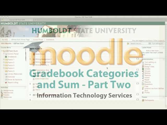 Moodle: Gradebook Categories and Sum pt2