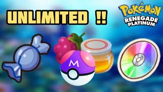 Unlimited Rare Candies, Items & Tms Cheat Code In Pokémon Renegade Platinum