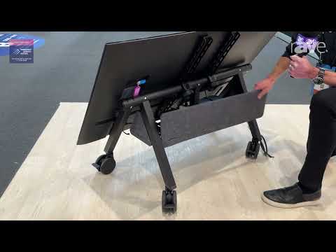ISE 2025: Heckler Design Exhibits Confidence Stand Downstage Presenter Display With 30-Degree Tilt