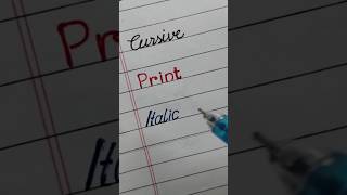 Cursive Print And Italic Style Writing Handwriting
