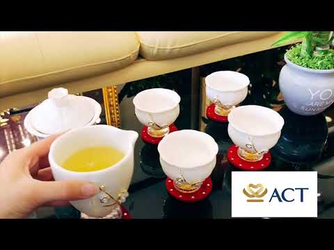 ACT GOLD Bộ ấm pha trà đúc vàng lá cao cấp