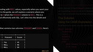 Handling Null Values In Sqlite How To Set Score To Zero When Present Is Null