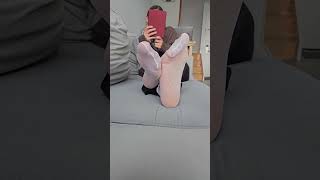 White Nylons Teen Stockings Feet Füße Soles