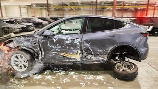 Tesla Totaled In Rollover Crash