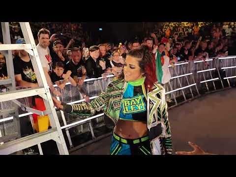 Women's WWE Money In The Bank 2023 participants (Bayley, Iyo, Zelina, Stark, Trish, Becky) entrances