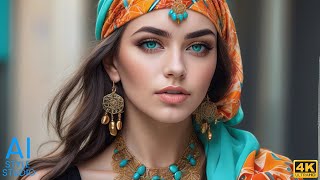 4K Ai Art Lookbook Video Of Ai Girl A Twist Of Culture And Elegance