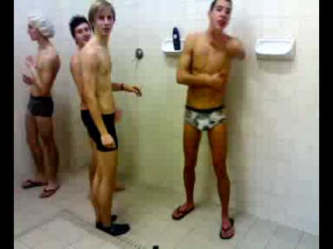 College in jock naked shower