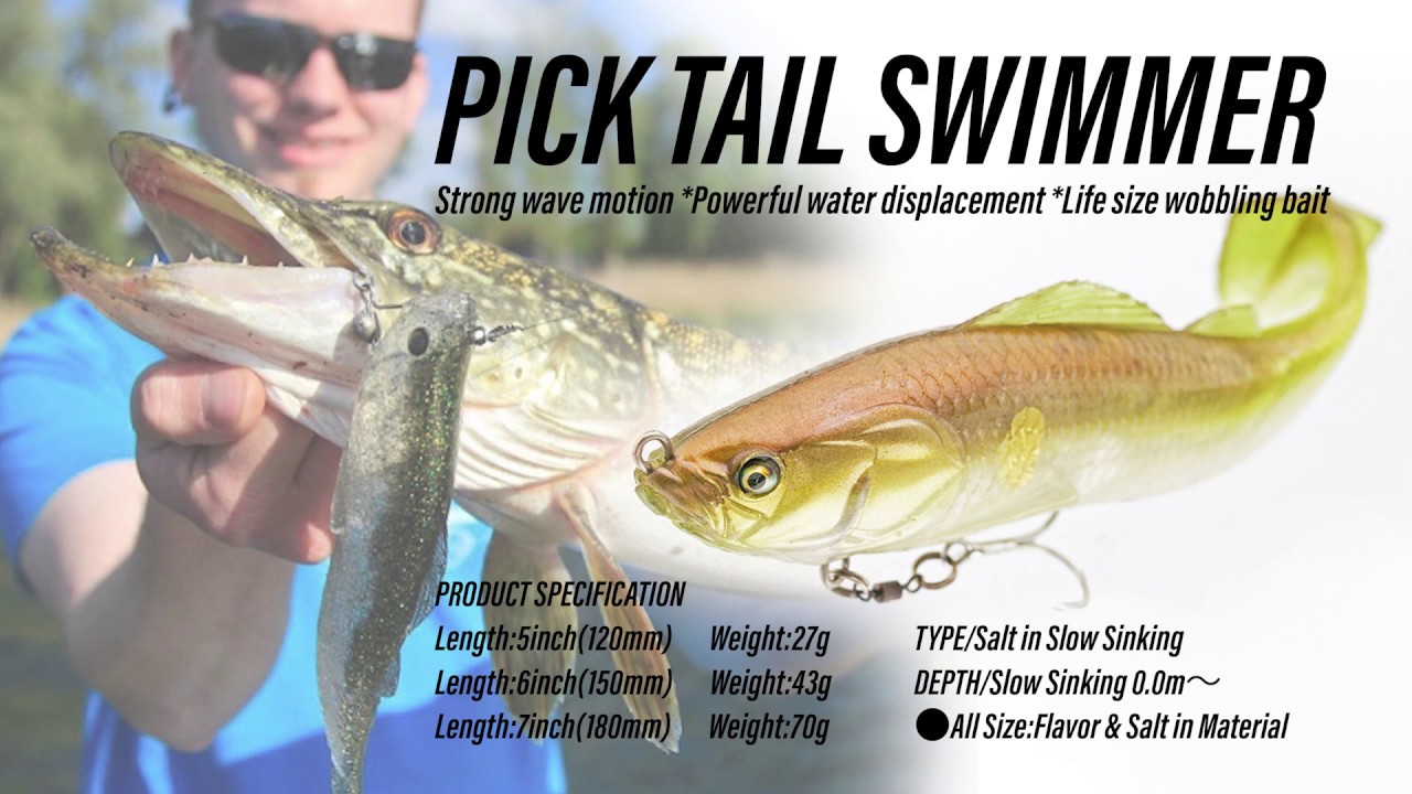 ADUSTA Swim bait 『Pick Tail Swimmer』Action PV (EU ver.)