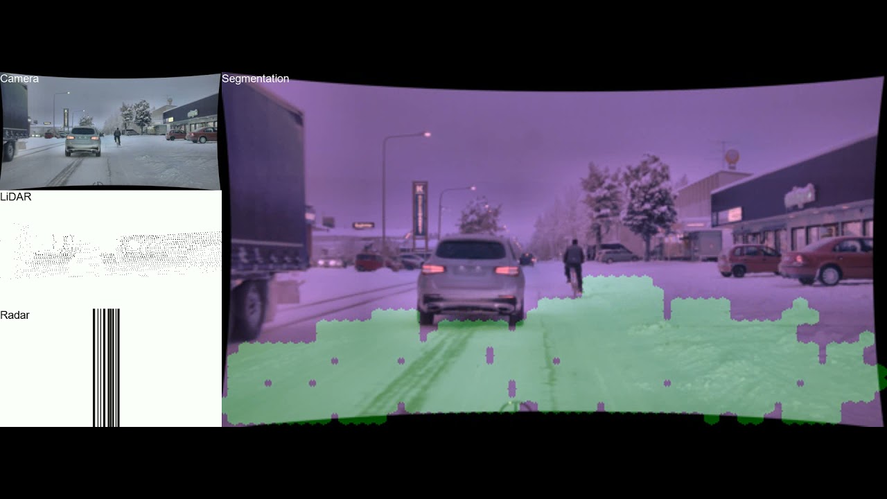 Preview image for Drivable path detection using CNN sensor fusion for autonomous driving in the snow video