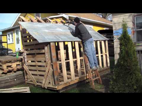 How to Build Free or Cheap Shed from Pallets DIY Garage ...