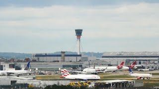 London Heathrow Airport Singapore Airlines Delta Emirates A380 Dubai British Airways A350 Live