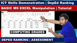 Ict Skill Ms Excel Tutorial For Deped Ranking How To Compute Grades Teacher Kevin Ph