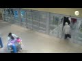 Raw: Canadian Police Chase Motorcycle in Mall