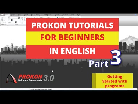 Prokon Tutorials For Beginners In English: Part 3 The Different Analysis and Design Programs