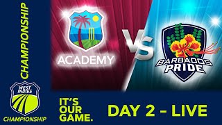 🔴 LIVE WI Academy v Barbados - Day 2 | West Indies Championship 2024 | Thursday 