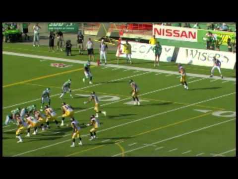 Kevin Glenn 11 yard touchdown pass to Dave Stala soccer celebration - July 31, 2010