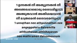 Unnathan nee athyunadhan nee | Malayalam Worship song | 21/02/2021