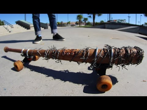 SUPER DANGEROUS WALKING DEAD SPIKED BAT SKATEBOARD! | YOU MAKE IT WE SKATE IT EP 155