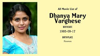 Dhanya Mary Varghese Movies List Dhanya Mary Varghese Filmography Of Dhanya Mary Varghese