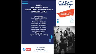 "Reformas legales y restricciones al espacio cívico en América Latina"