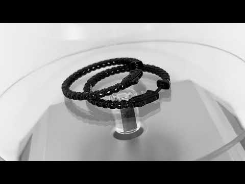 Inside Out Diamond Hoop Earrings, 1 Inch Diamond Hoop Earrings, 2.10 Carat 14K Black Gold Certified Inside Out Diamond Hoop Earrings, 1 Inch Diamond Hoop Earrings, 2.10 Carat 14K Black Gold Certified