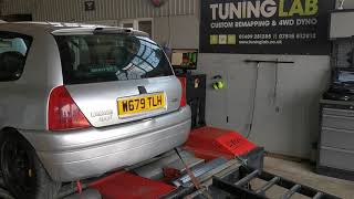 Renault Clio RS Sport phase 1 crackles overrun decel on rolling road dyno