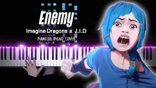 Imagine Dragons x J.I.D - Enemy  (Arcane League of Legends) | Piano Cover by Pia