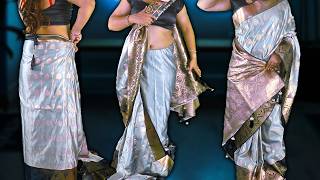 South Indian Saree D Tutorial For Beginners How To Wear Satin Silk Saree